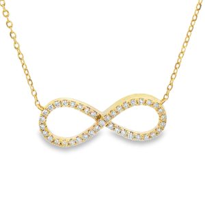 Złoty naszyjnik z diamentami 0.16ct